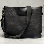 Full Grain Real Leather Authentic Black Dog Mini Stevie Crossbody or Shoulder Bag Purse