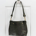 Full Grain Real Leather Authentic Black Dog Mini Stevie Crossbody or Shoulder Bag Purse