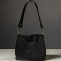 Full Grain Real Leather Authentic Black Dog Mini Stevie Crossbody or Shoulder Bag Purse