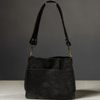 Full Grain Real Leather Authentic Black Dog Mini Stevie Crossbody or Shoulder Bag Purse