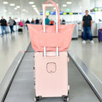 Full Grain Leather Salmon Travel Tote Bag with Trolley Sleeve