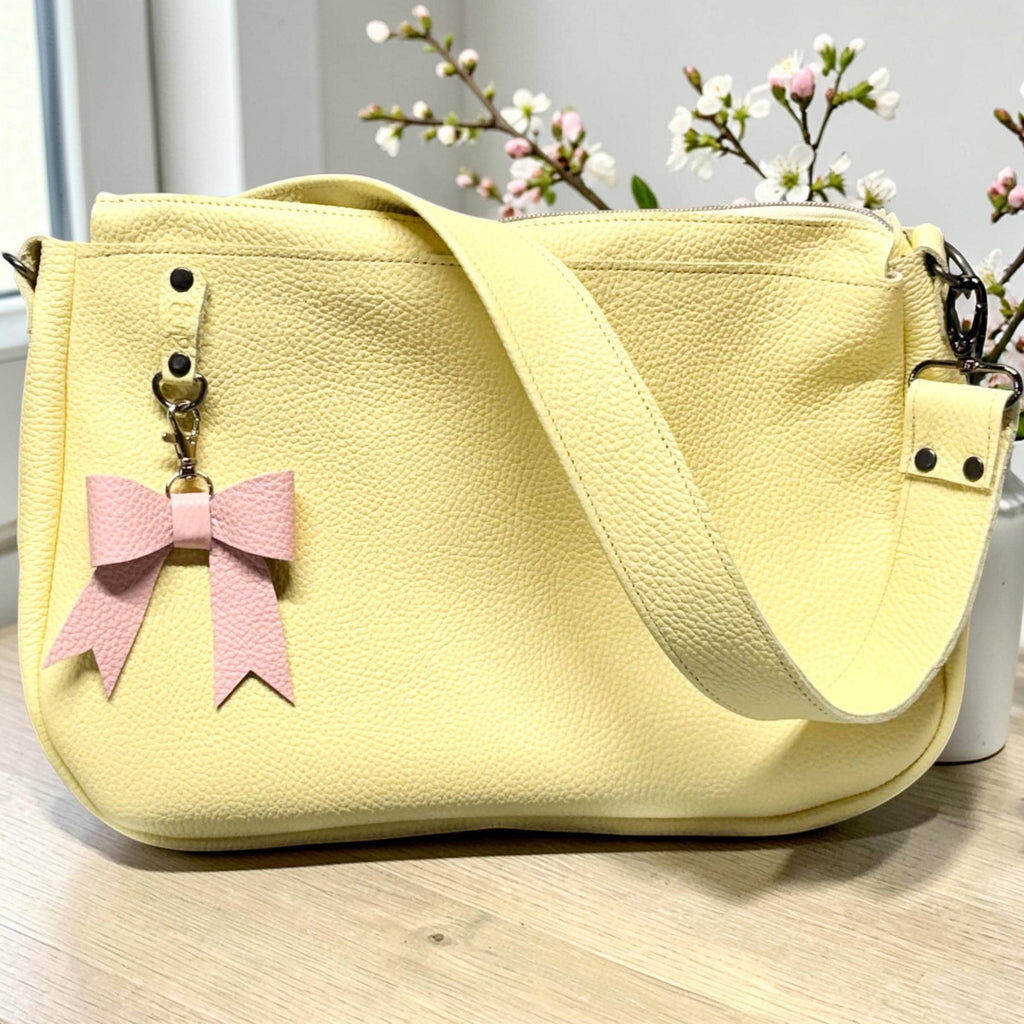 Full Grain Real Leather Zipper Butter 1975 Boho Crossbody or Shoulder Bag Purse - Small