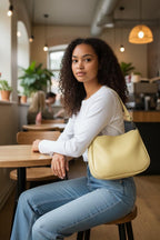 Full Grain Real Leather Zipper Butter 1975 Boho Crossbody or Shoulder Bag Purse - Small
