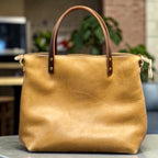 Full Grain Real Leather Zipper Tan Dog Super Stevie Crossbody or Shoulder Bag Purse