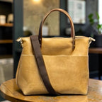 Full Grain Real Leather Zipper Tan Dog Super Stevie Crossbody or Shoulder Bag Purse