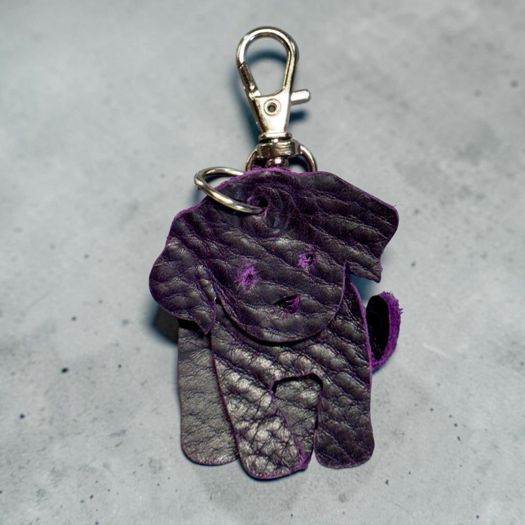 Full Grain Leather Puppy Dog Flair Bag Charm