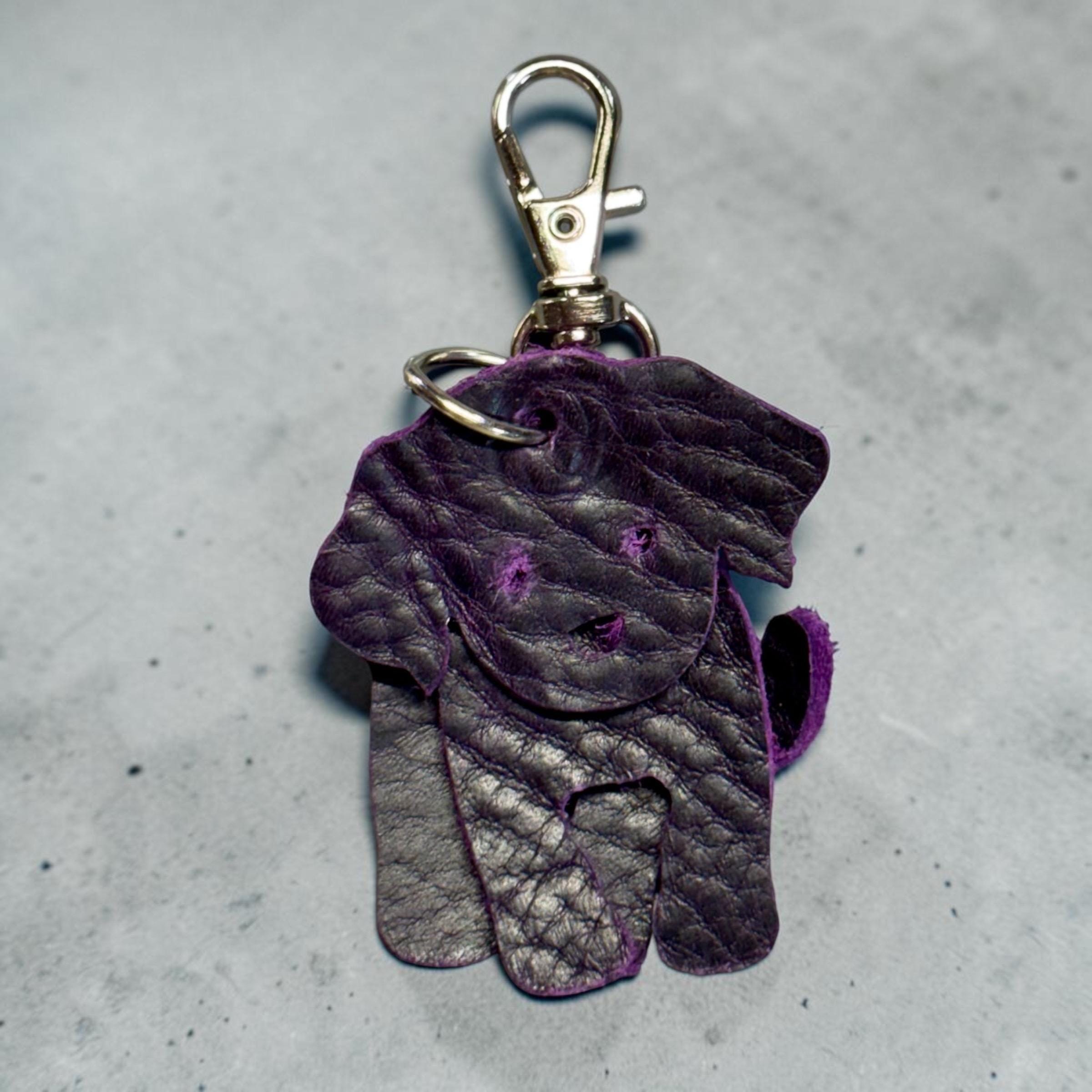 Full Grain Leather Puppy Dog Flair Bag Charm