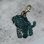 Full Grain Leather Puppy Dog Flair Bag Charm
