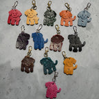 Full Grain Leather Puppy Dog Flair Bag Charm