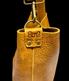 Full Grain Real Leather Saddle Dog Bucket Crossbody or Shoulder Bag Purse