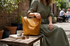 Full Grain Real Leather Saddle Dog Bucket Crossbody or Shoulder Bag Purse