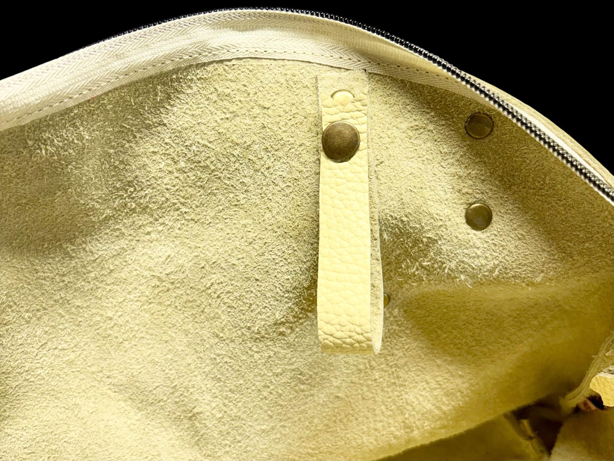 Handcrafted Full Grain Leather Crescent - Pebbled Butter Shoulder Bag