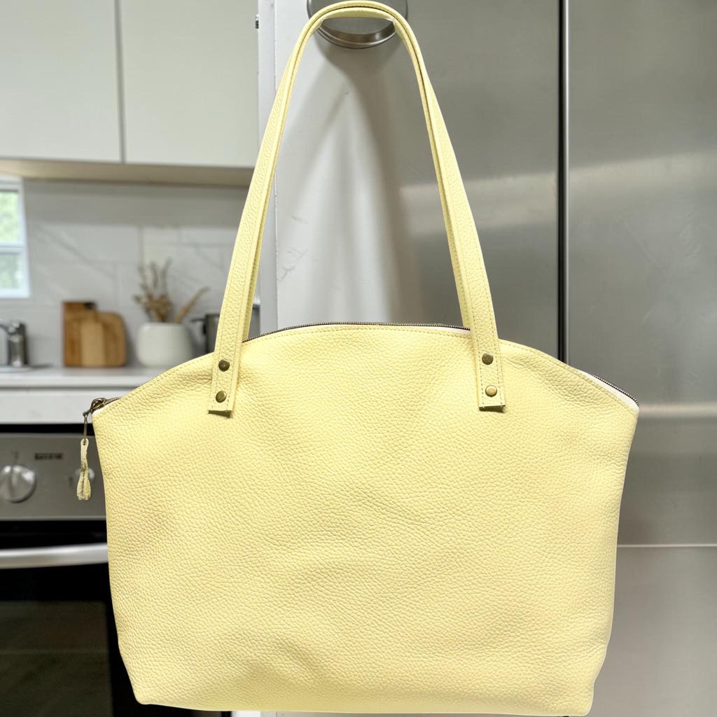 Handcrafted Full Grain Leather Crescent - Pebbled Butter Shoulder Bag