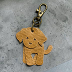 Full Grain Leather Puppy Dog Flair Bag Charm