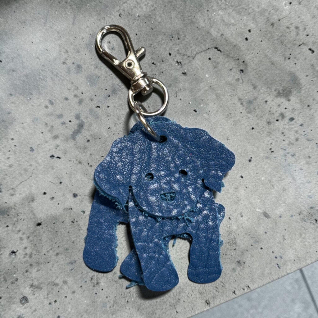 Full Grain Leather Puppy Dog Flair Bag Charm