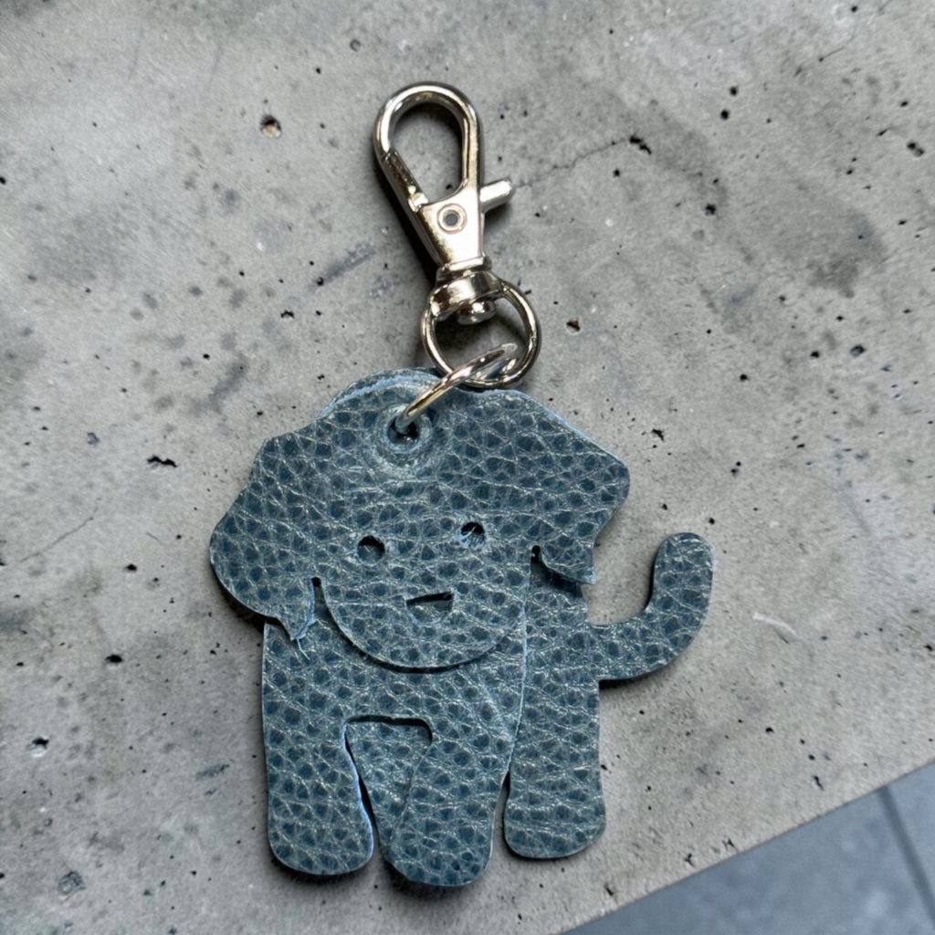 Full Grain Leather Puppy Dog Flair Bag Charm