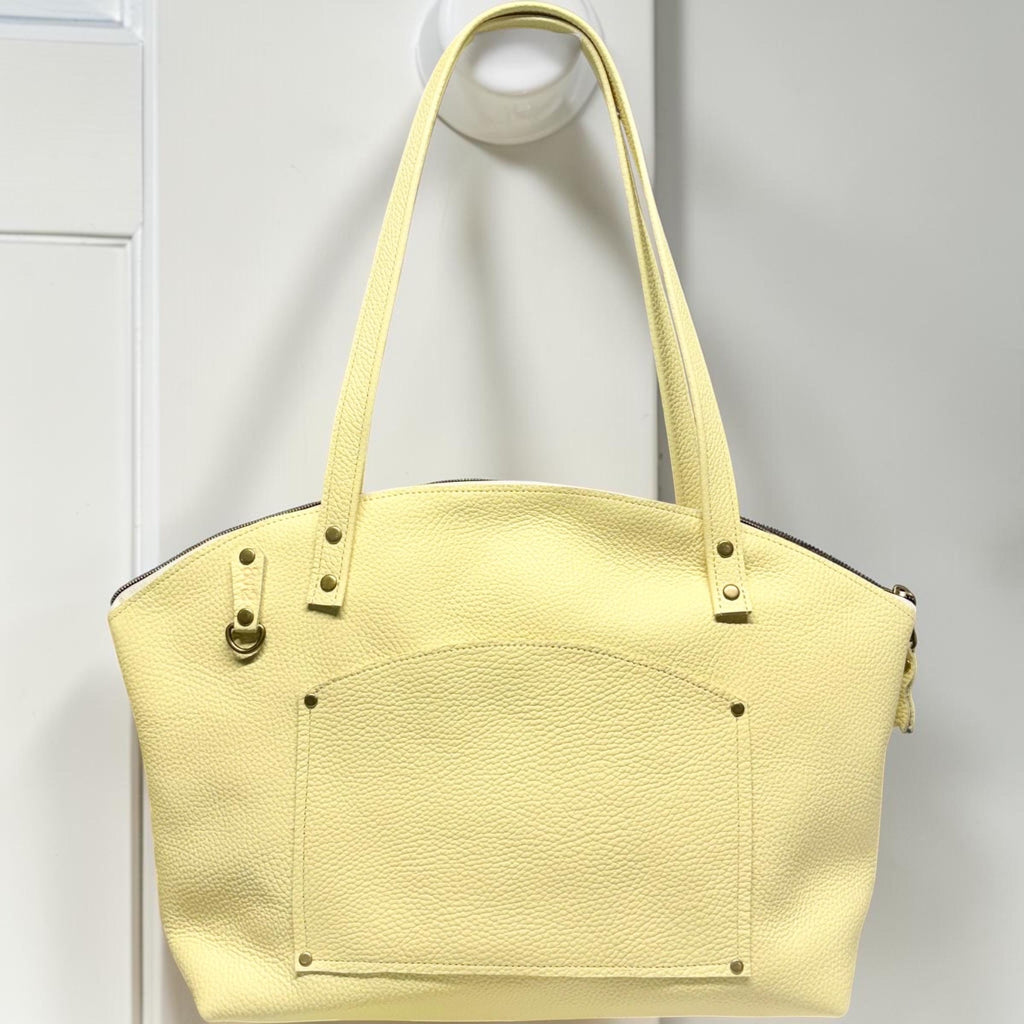 Handcrafted Full Grain Leather Crescent - Pebbled Butter Shoulder Bag