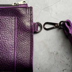 Full Grain Real Leather Authentic Zipper Frame Wristlet Cellphone Holder Purse