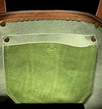 Full Grain Leather Zipper Green Apple Dog Super Stevie Crossbody or Shoulder Bag Purse