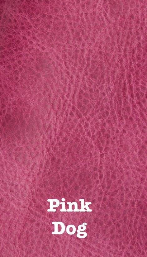 Full Grain Leather Bow -Tote Bag, Tassel, Bling, Embellishment Pink Dog, Blue Dog