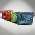 Full Grain Leather Zipper Charlie Shoulder Bag Purse or Crossbody Bag Pink Dog Orange Dog Ocean Dog