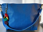 Full Grain Leather Rainbow Zipper Pebbled Charlotte Shoulder Bag Purse or Crossbody Bag