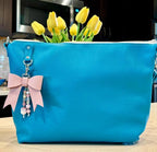 Full Grain Leather Rainbow Zipper Pebbled Charlotte Shoulder Bag Purse or Crossbody Bag