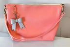 Full Grain Leather Rainbow Zipper Pebbled Charlotte Shoulder Bag Purse or Crossbody Bag