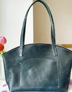 Handcrafted Full Grain Leather Mini Crescent Shoulder Bag Dog Purse
