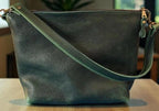 Full Grain Leather Zipper Dog Charlotte Shoulder Bag Purse or Crossbody Bag