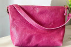 Full Grain Leather Zipper Dog Charlotte Shoulder Bag Purse or Crossbody Bag
