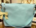 Full Grain Leather Rainbow Zipper Pebbled Charlotte Shoulder Bag Purse or Crossbody Bag