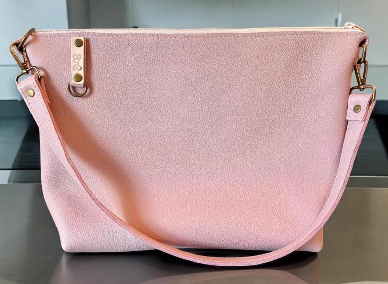 Full Grain Leather Rainbow Zipper Pebbled Charlotte Shoulder Bag Purse or Crossbody Bag