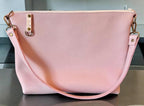 Full Grain Leather Rainbow Zipper Pebbled Charlotte Shoulder Bag Purse or Crossbody Bag
