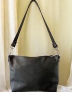 Full Grain Leather Rainbow Zipper Pebbled Charlotte Shoulder Bag Purse or Crossbody Bag